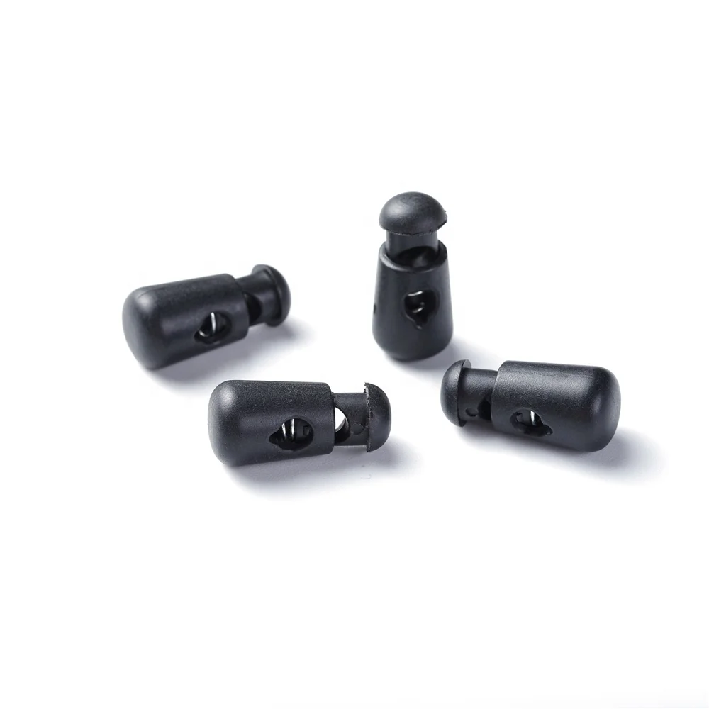Wholesale high quality black nickel-free plastic cord lock for jacket