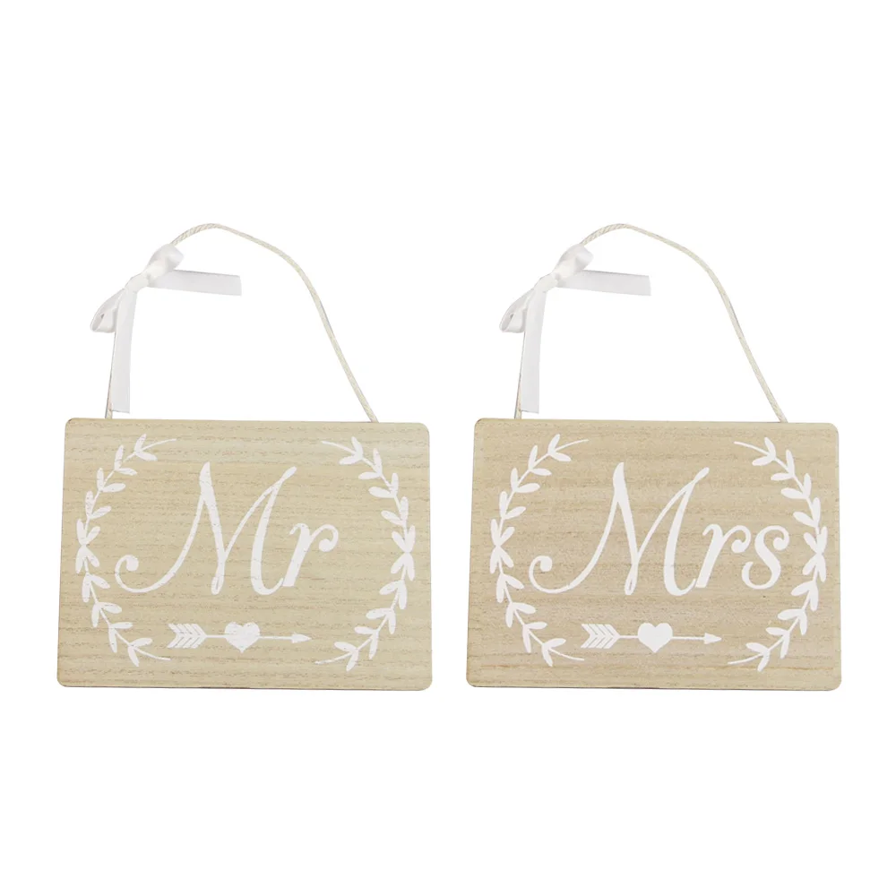 Винтажные Свадебные украшения в деревенском стиле, деревянные знаки на стулья мистер миссис