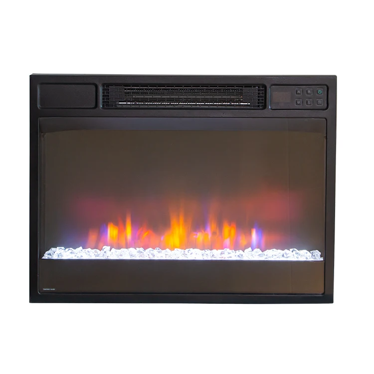 New 23 inch modern flame crystal carbon bed indoor electric fire place heater