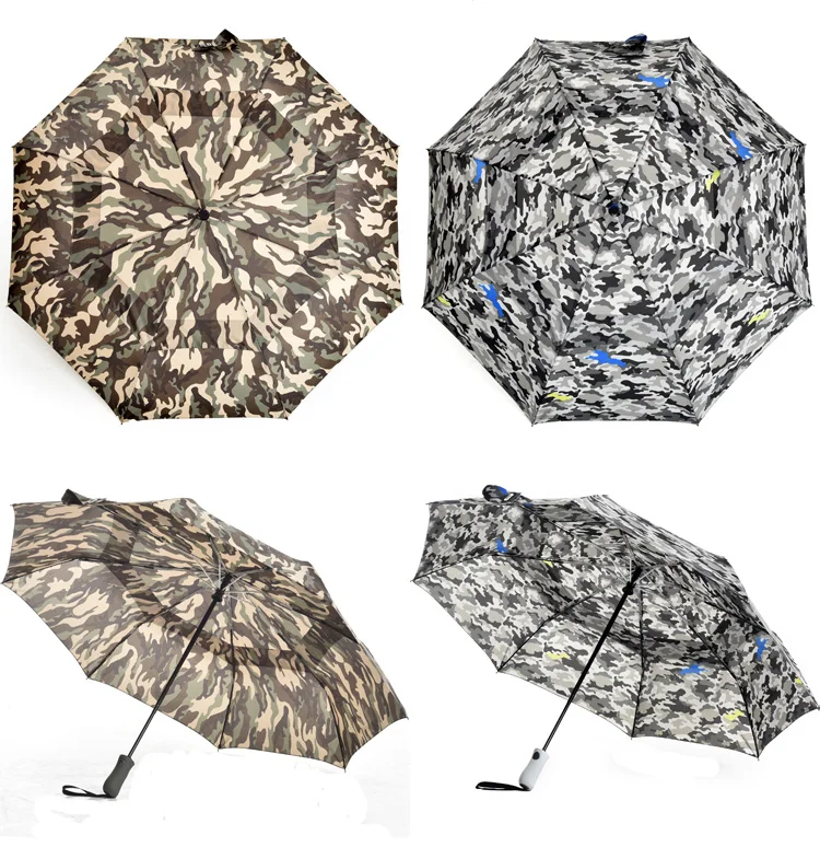 SUNFOO 21 Inch 3 Folding Automatic Hunter Camouflage Umbrella with Double Air Vent