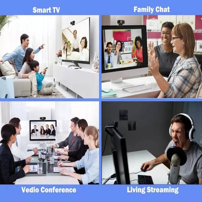 
Webcam 1080P With Microphone for PC Laptop Desktop Android TV USB Web Camera Webcam Camera Home Video Recording Mini Webcams 