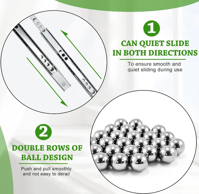 Both way sliding telescopic ball bearing drawer slide kitchen cabinet single extension telescopic guide slide rail system