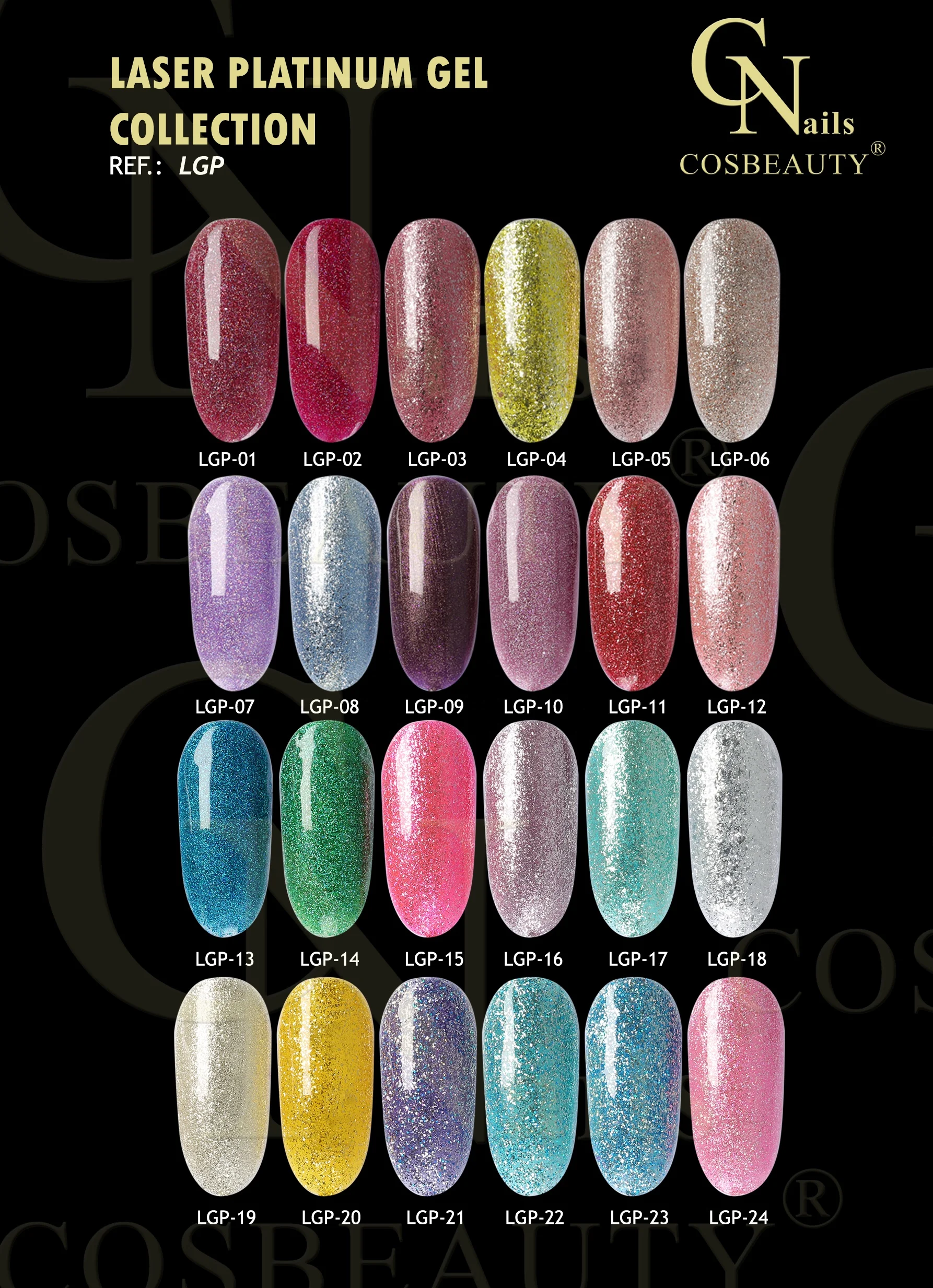 Cos Beauty Private Label UV LED Gel Nail Polish Luxury Laser Platinum Gel professional nail art product resin gel polish