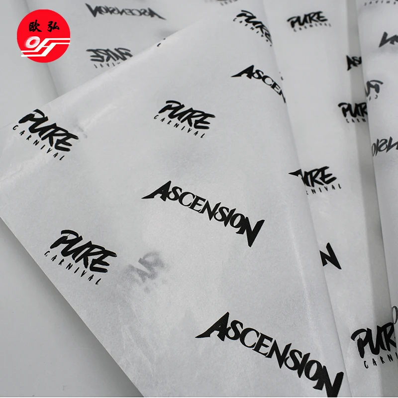 black and white color with your logo custom wrapping paper packing tissue paper