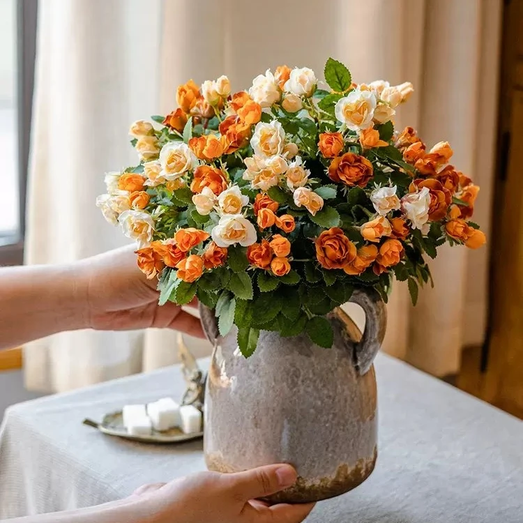 High-end Artificial  Flowers Light Luxury Table Ornaments Rose  Decorative Decorations Living Room Fake Flower