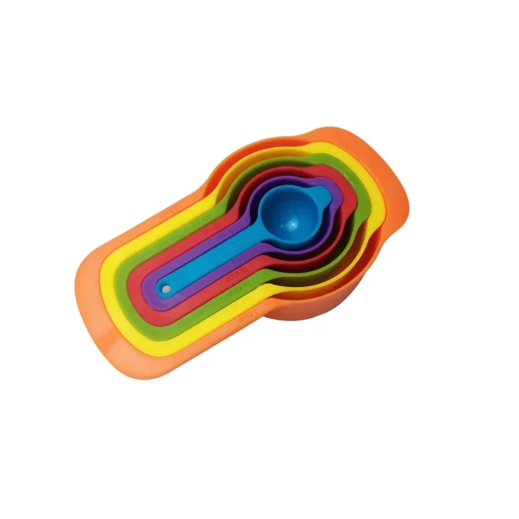 
 6 шт. разноцветных пластиковых Штабелируемых мерных чашек и совок  