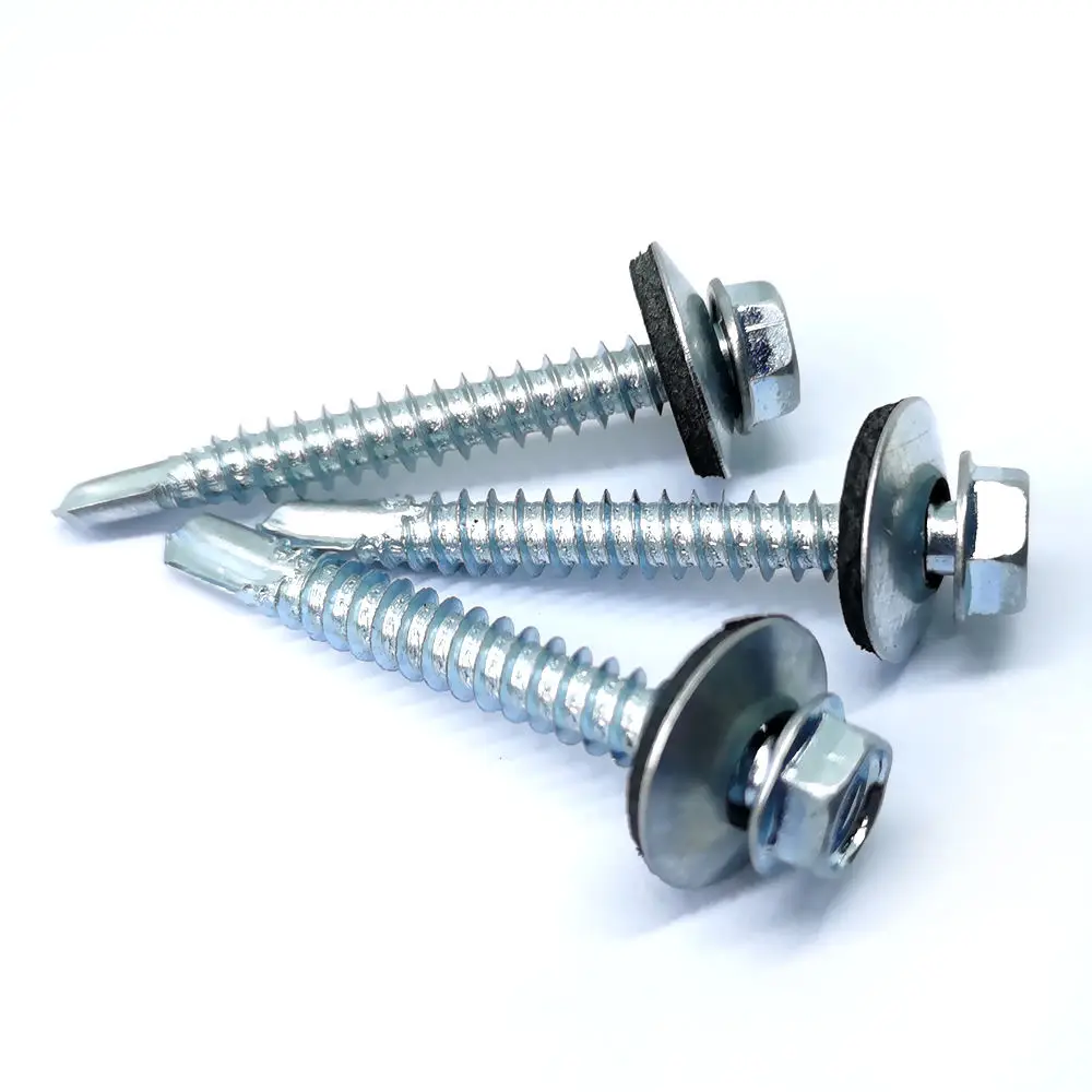 metal ss 410 self drilling screw of m6 5/16 hex flange head length 18mm