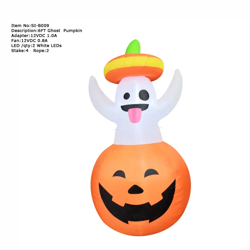 Blow Up Halloween Inflatables Build-in Led Inflatable Ghost Pumpkin For Home Yard Indoor Outdoor Decoration