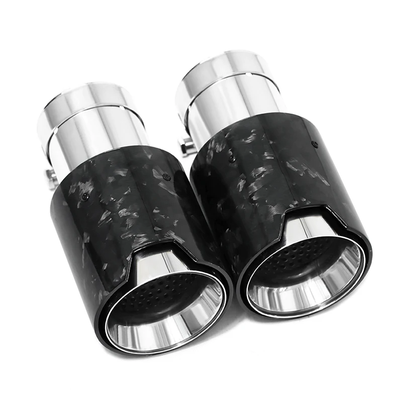 SYPES For universal 304 stainless steel single exhaust tip chrome silver exhaust pipes M performance turbine muffler tips OEM