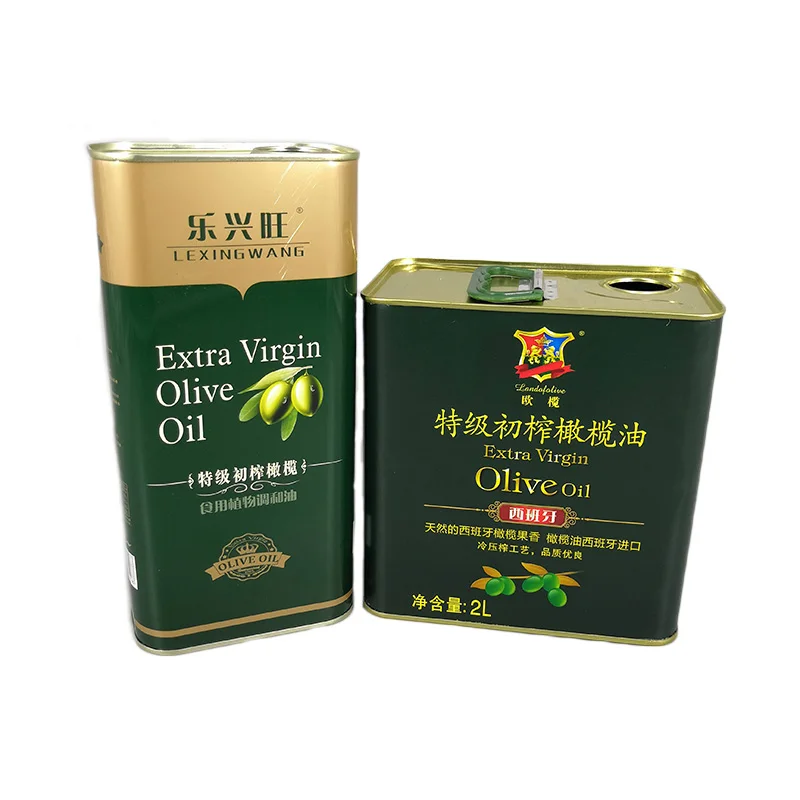 1 liter 3L olive oil metal tin cans size square cooking oil for canola oil packaging