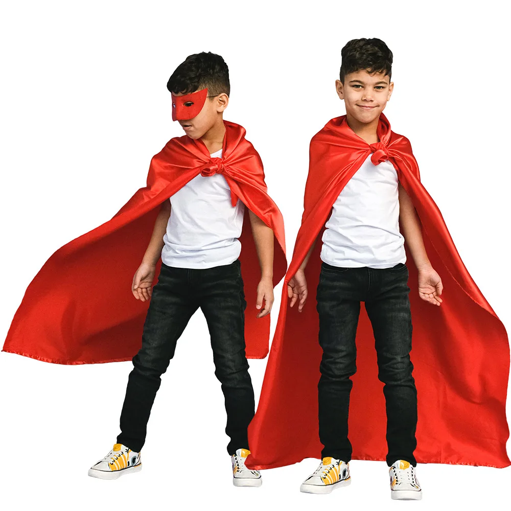 
2021 Kids Carnival Party Superhero Cape Hot Sale Kids Red Superhero Cape Fancy Children Costumes Customized Appreal  (1600216574765)