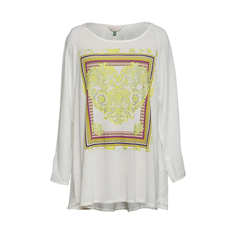 
Best quality new fashion designs long sleeves round neckline women white t-shirts 