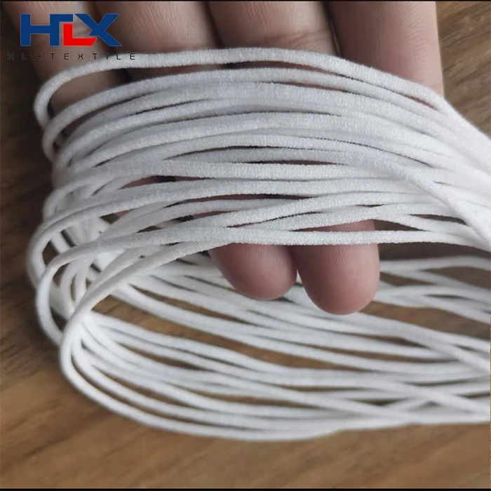 HLX пользовательский 3 мм белый круглый полый медицинский эластичный ушной шнур для одноразовой маски для лица