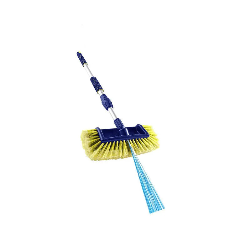 New Product Long Water Flow Through Telescopic Car Bus Wash Brush With Long Handle Extension Pole