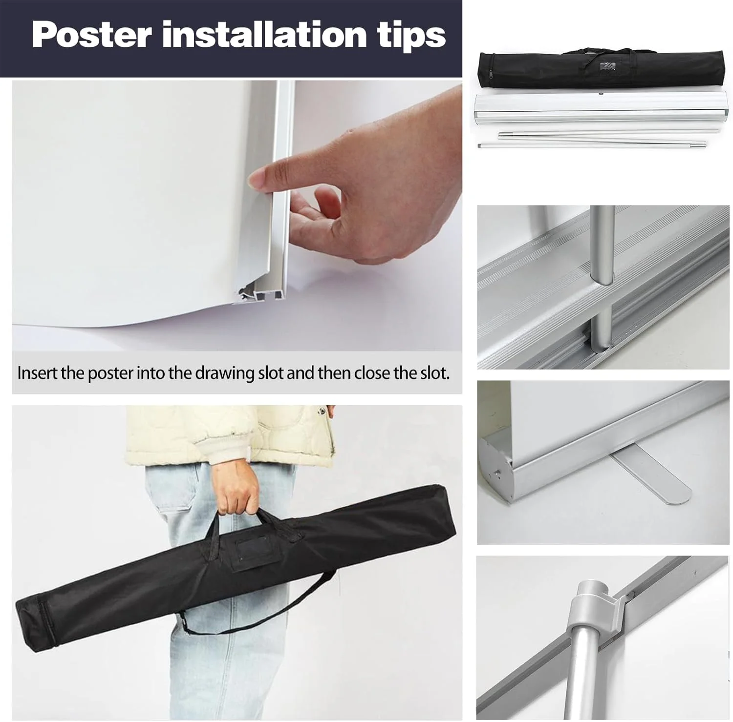 Wholesale custom aluminum alloy roll-up banner stand poster stand door type billboard