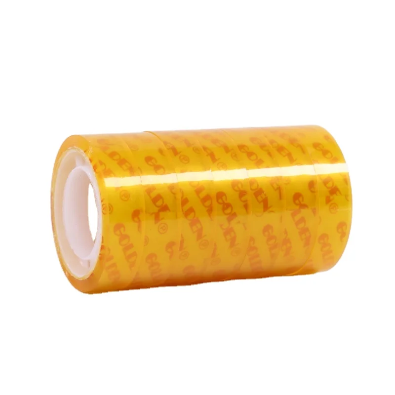 BOPP Stationery Tape Small Adhesive Packing Golden Tape For Students and Kids School Use