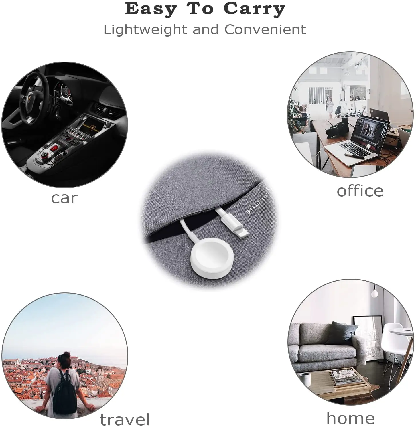 2W 1.0m Cable Watch Wireless Charging Smart Charging Station 2 in 1 Magnetic Wireless QI Charger for iPhone