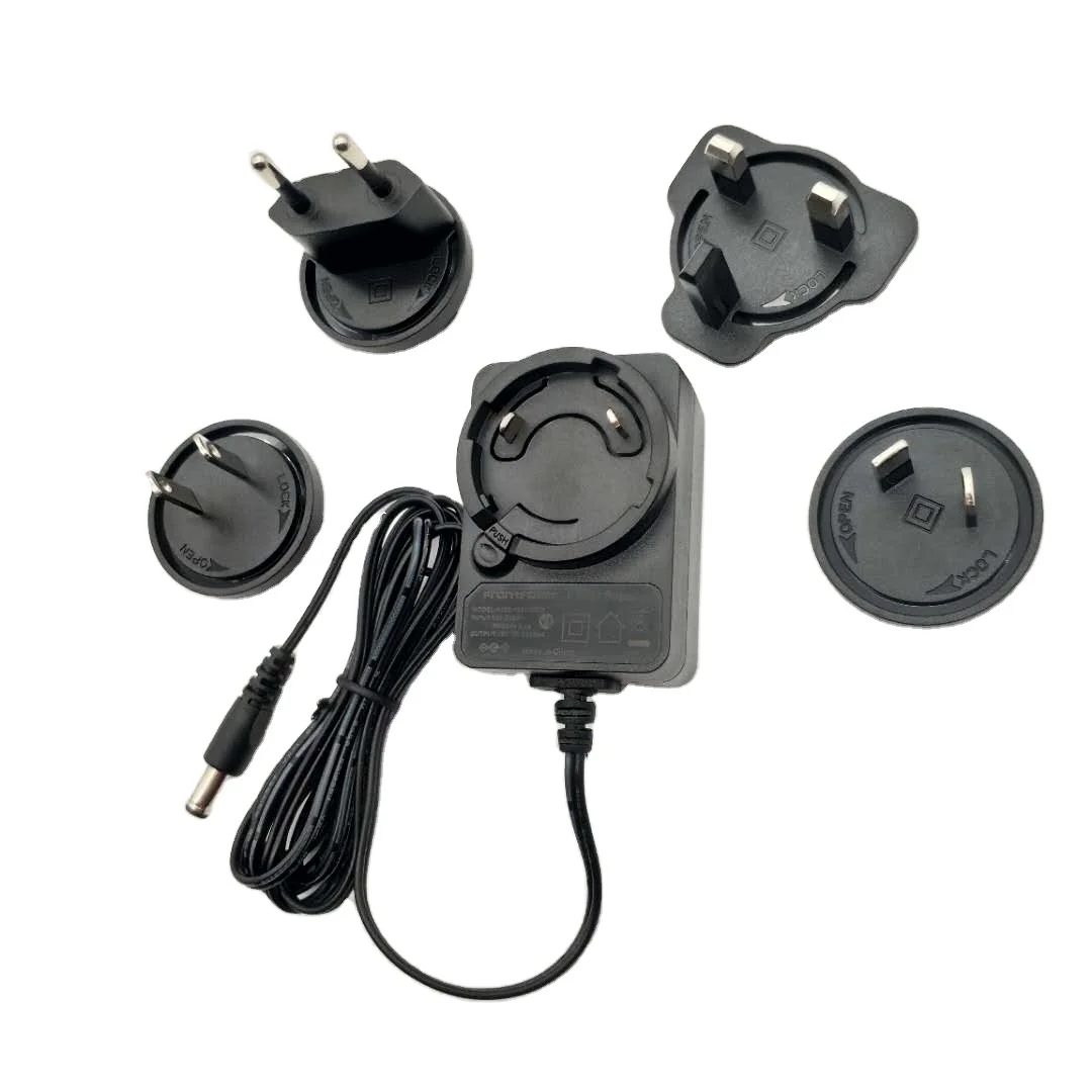 9V 2A  interchangeable ac dc power adapter with UL62368 CE GS SAA PSE KC CCC