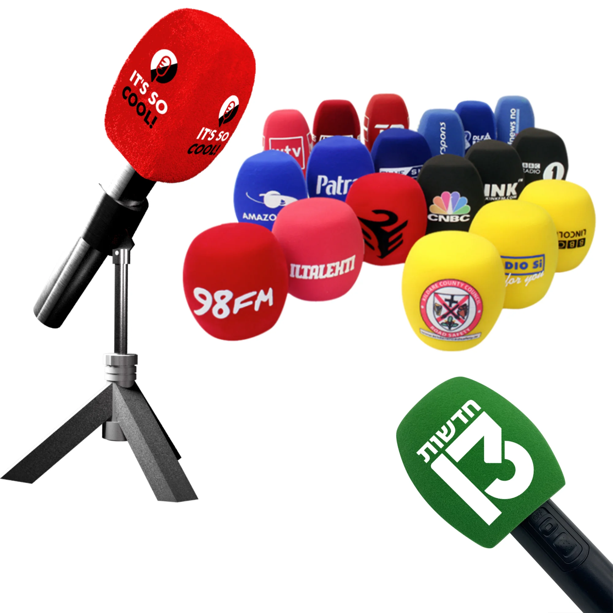 Custom Logo Microphone Cover Thick Colorful Foam Mic Cover Handheld Stage Microphone Cover Foam for TV station KTV