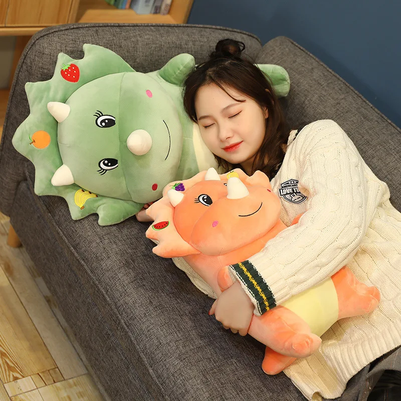 AIFEI TOY New Triceratops Rex Dinosaur Plush Toy Soft Down Cotton Throw Pillow Doll Girl birthday Gift