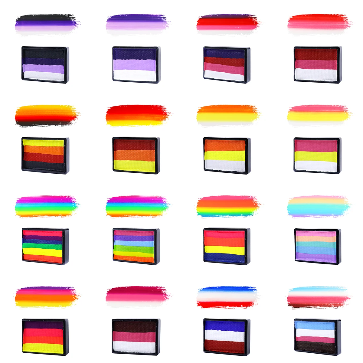 Private Label Wholesale Split Rainbow Colors Party Face Paint Water Based Body Art Painting Supplier for Kids Party