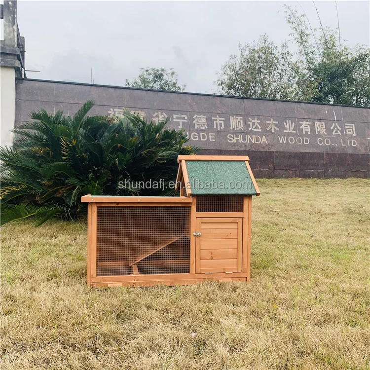 SDR027 Pet Products Wooden Chicken House Pigeon Cage Waterproof Asphalt Wooden Hutch House Sale Rabbit Hutch Cage