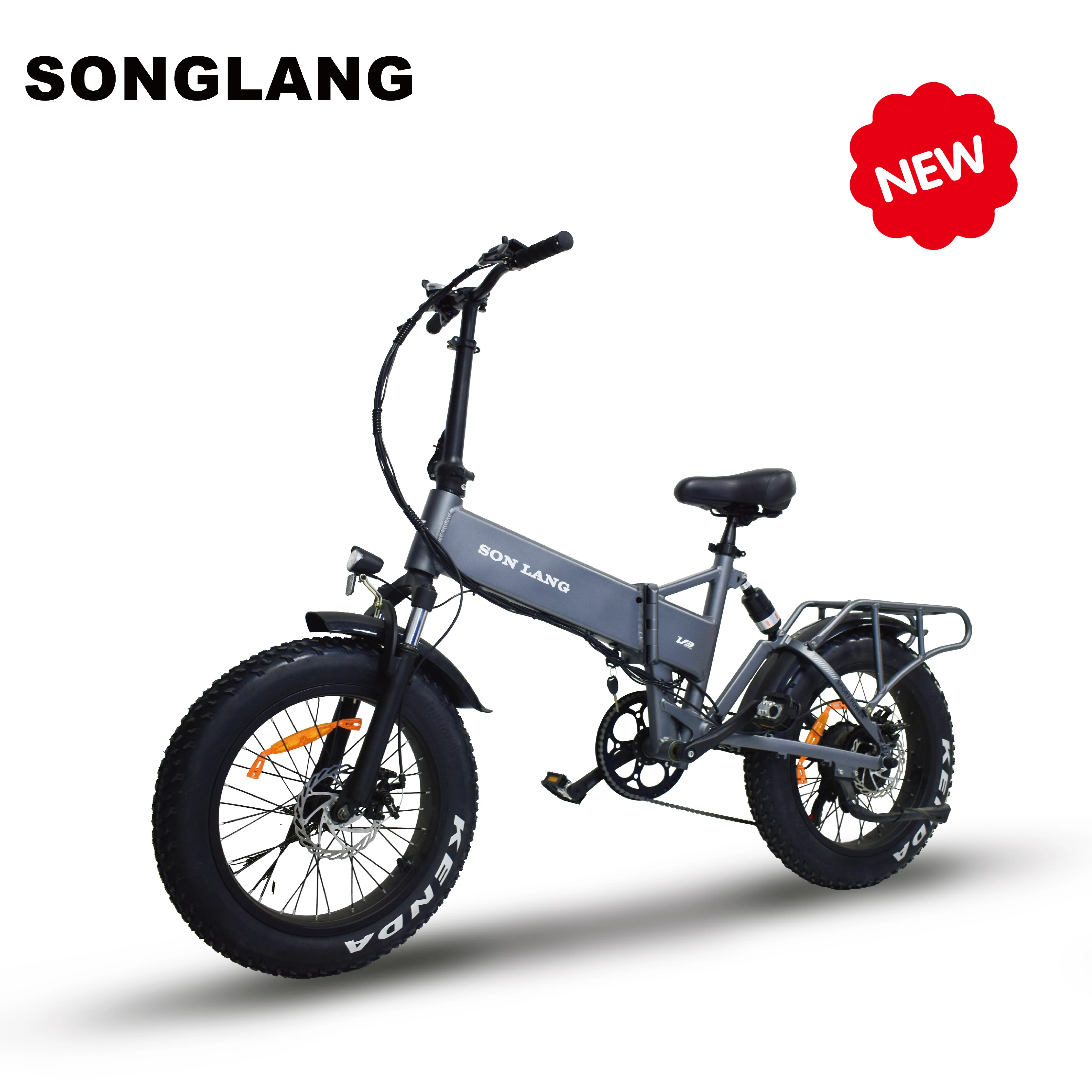 SONGLANG Electric Mountain Bike 48V Fat Tire Electric Bike Mid Drive 6 Speed Folding E Bike 1000W Powerful Electric Bicycle