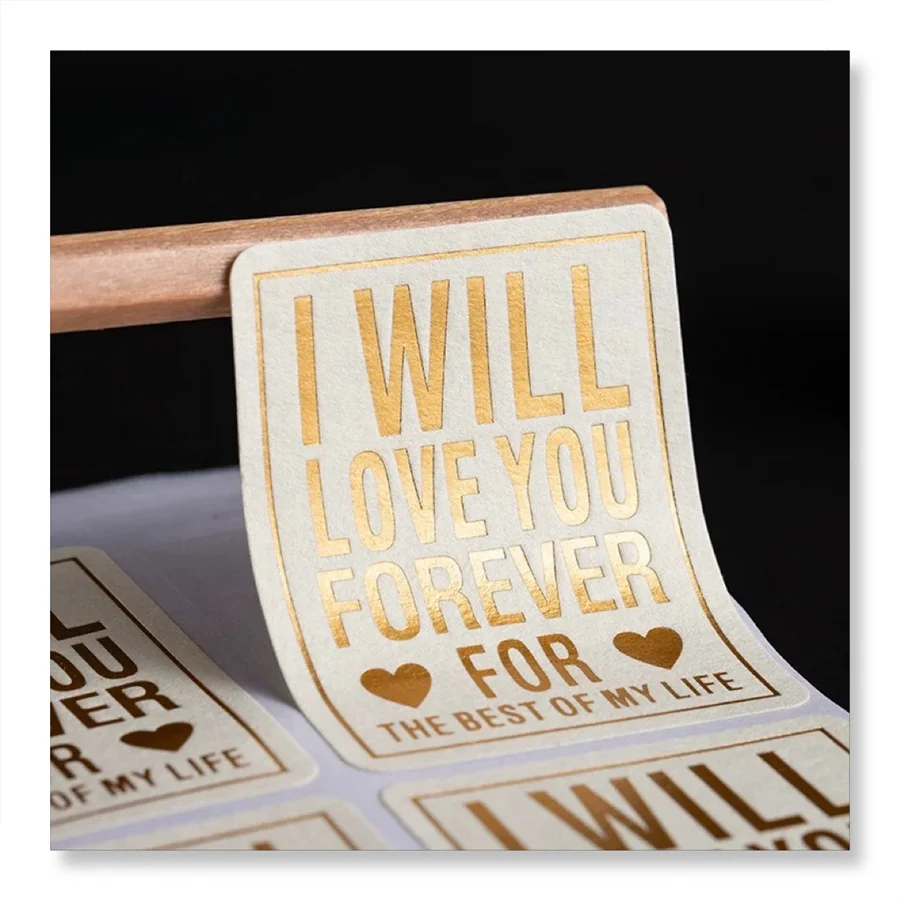 Custom Concave Convex Self-Adhesive Aluminum Foil Sticker Colorless Hot Stamp Flower Shop Logo Relief Custom Packaging Labels