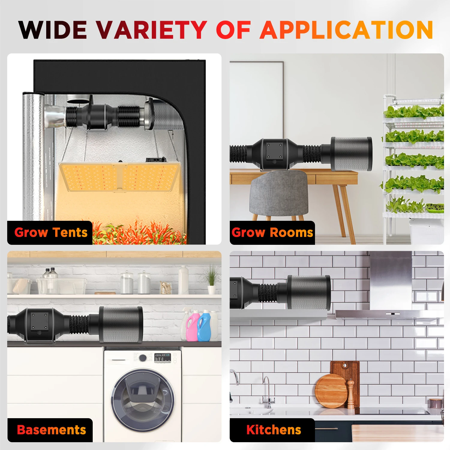 Factory Price  6 Inch Speed EC Electric Control Inline Fan Hydroponic Ventilation Kit for Indoor Greenhouse Growing Tents