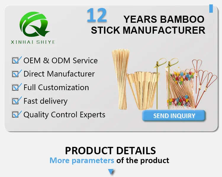 Importers Manufacturers Cheap Small Camping BBQ Grilled Cheese Round India 30cm 15cm Bamboo Sticks Bamboo Skewers For Brochette