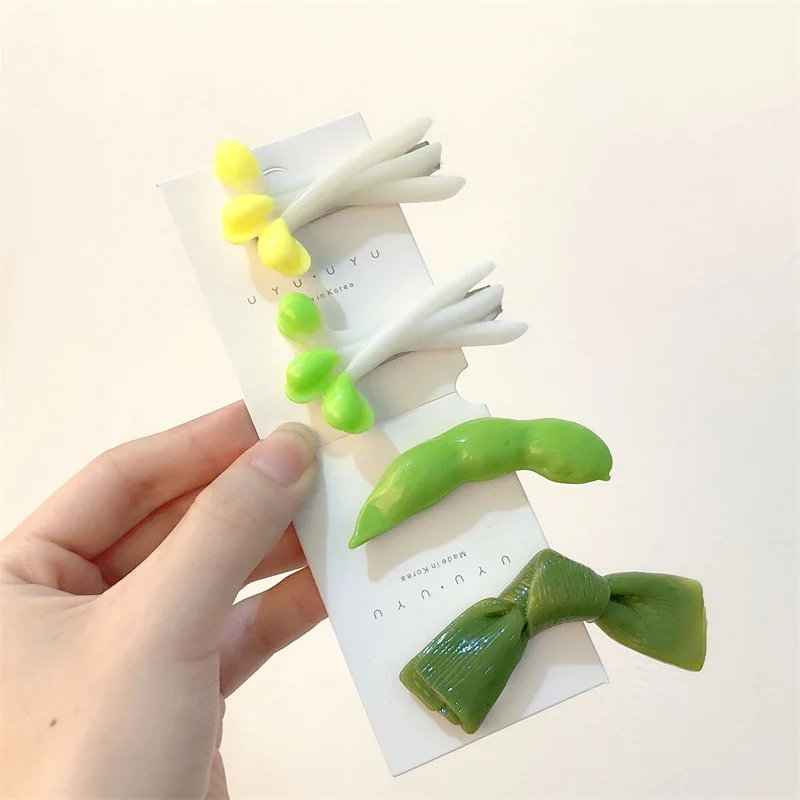 New Arrival Simulated Food Hairpins Vegetable Acrylic Hairpins Kelp Cauliflower Garlic Cucumber Spoof Hair Clips Accessories