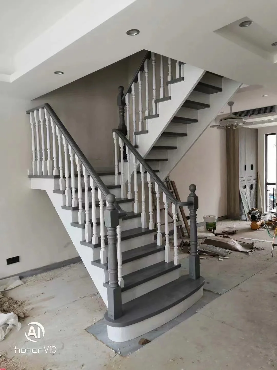 Chinese supplier stairs floating stairs u stairs glass wood treads internal stairs