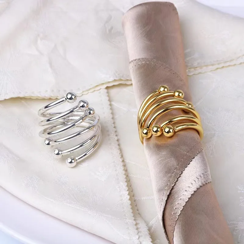 Libosa Factory wholesale stainless steel hotel napkin ring high-grade napkin ring Golden