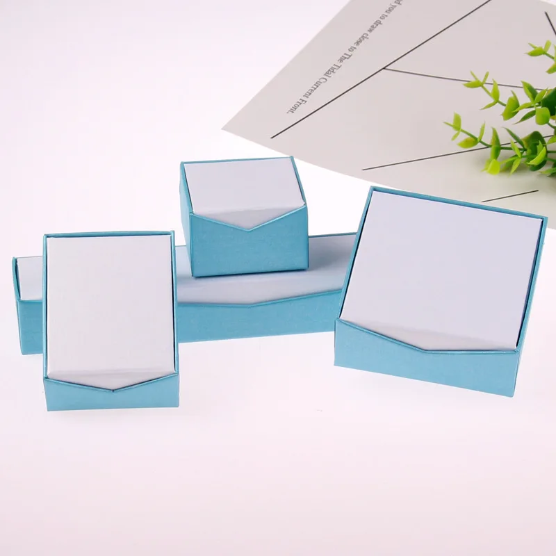 Custom logo jewelry necklace ring bracelet magnet gift boxes simple fashion paper folding pendant box wholesale