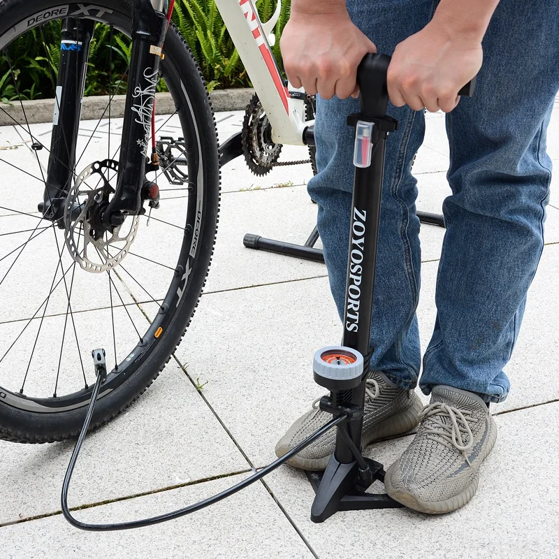OEM Bicycle Floor Pump ZOYOSPORTS Portable High Pressure Hand Air Pump For Bike Tire Inflator Or Balls 160 psi With Gauge
