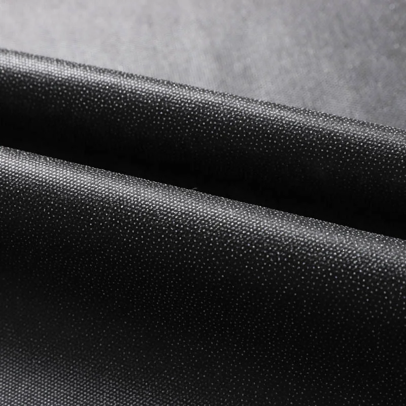 Interlining Supplier 100% Polyester 65g Black Fusible Interlining Fabric Nonwoven Interlining for Garments 100cm Width