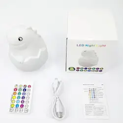 Soft Rubber Custom Pvc Squeeze Flash Colorful Dinosaur Led Night Light For Kids Gifts