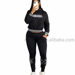 2023 Newest Designer Brand Crop Top 2 Piece Pants Set Casual Tracksuit Sweat Suits Luxury Two Piece Sweatpants And Hoodie Set