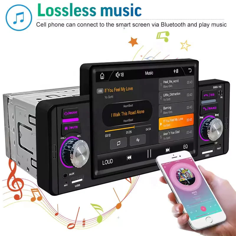 Model SWM-160 5 Inch 1 Din MP5 Car Play Android Navigation TV Radio Stereo Steering Wheel Control BT FM Receiver Car Multimedia