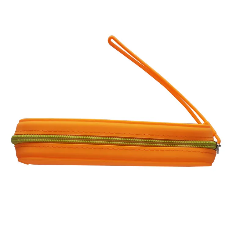 
Eco-friendly promotion cartoon design soft silicone zipper pencil case 