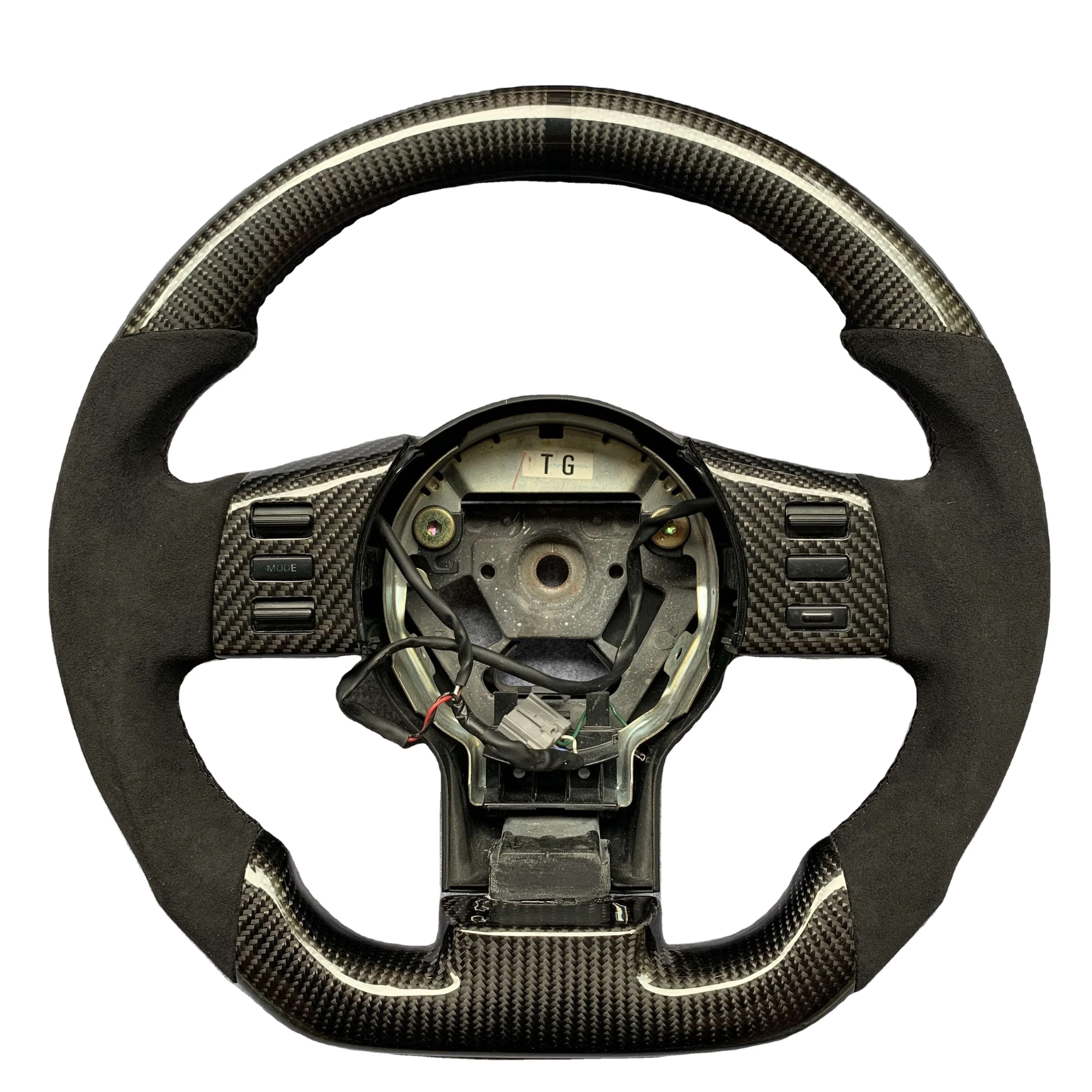 CCExcellent factory price custom top round bottom flat shape real carbon fiber steering wheel for Nissan 350z