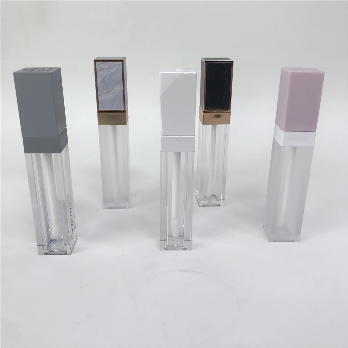 6ml Square cleart big brush applicator lipgloss tube custom empty lipgloss bottle personalized plastic COSMETIC containers TUBE