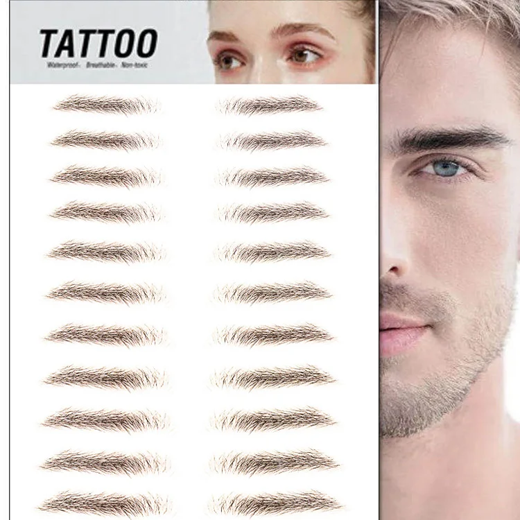 Invisible Eyebrow Tattoo Waterproof Long Lasting Temporary Black Brown Eyebrow Sticker