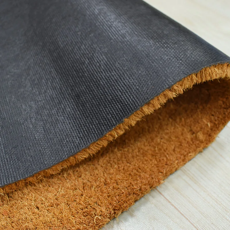 Front Door rugs Entryway Outdoor carpet with Heavy Duty Front Porch Welcome Entry Brown Mat with Black Font Coco coir Doormat