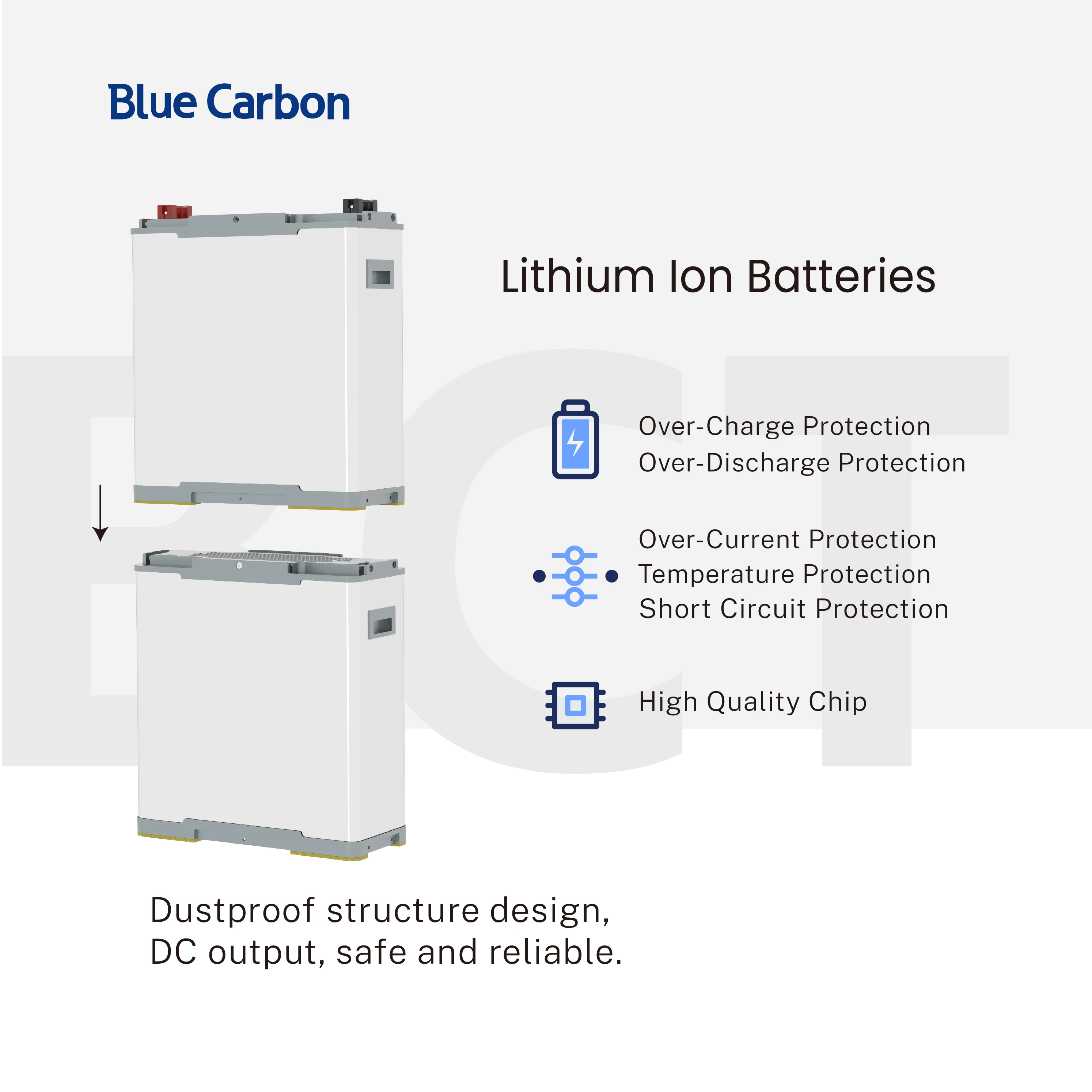 Синяя углеродная Солнечная литиевая батарея 5KWH 10KWH 15KWH 48v 200ah 250ah 300ah