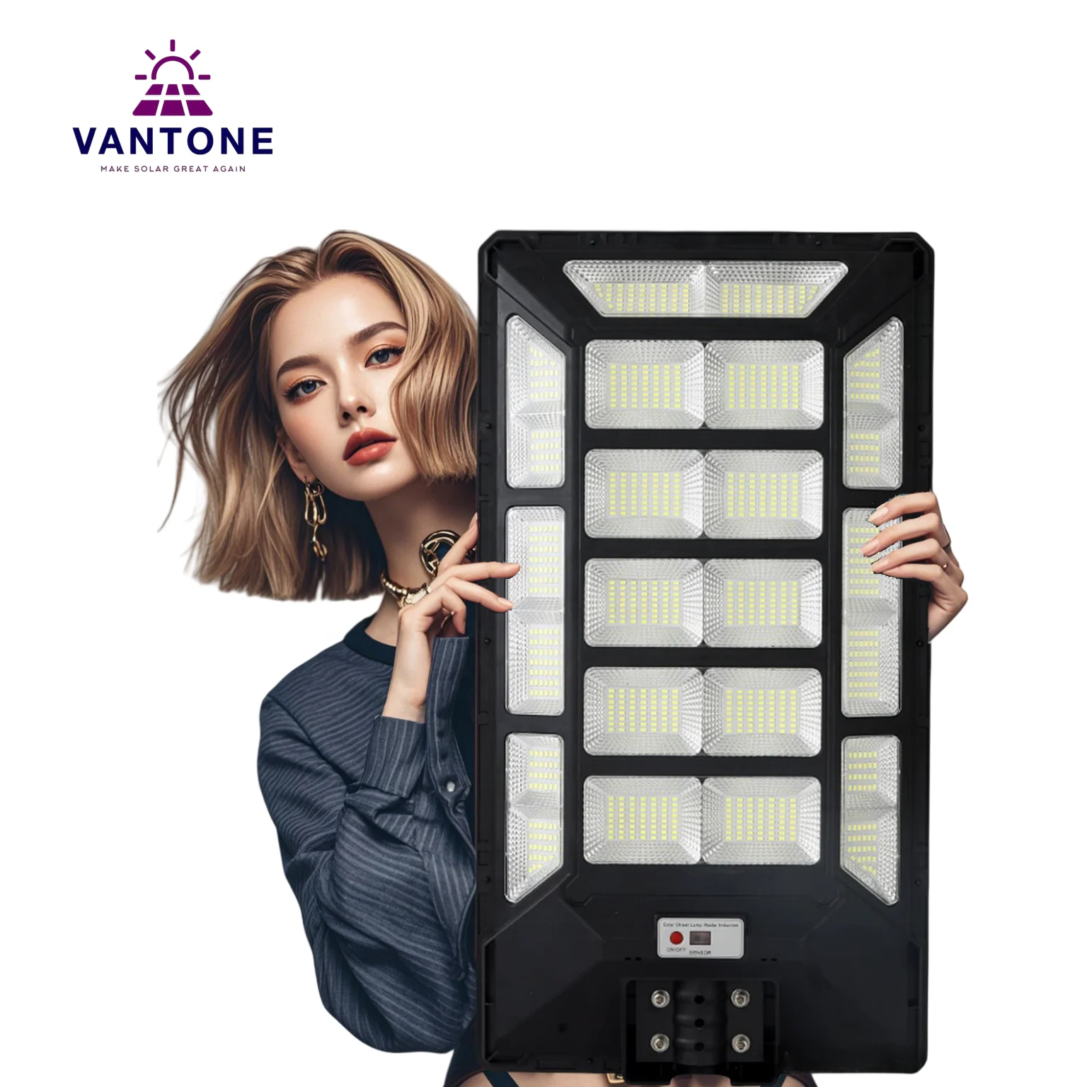 Vantone Big Solar Street Light Waterproof Ip67 1000w All in One Solar Street Light Radar Sensor with Remote Control