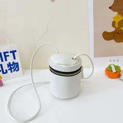 Candy Color Baby Girls Bucket Shoulder Bag Cute Children Coin Purse Handbags Pu Leather Princess Chain Small Crossbody Bags