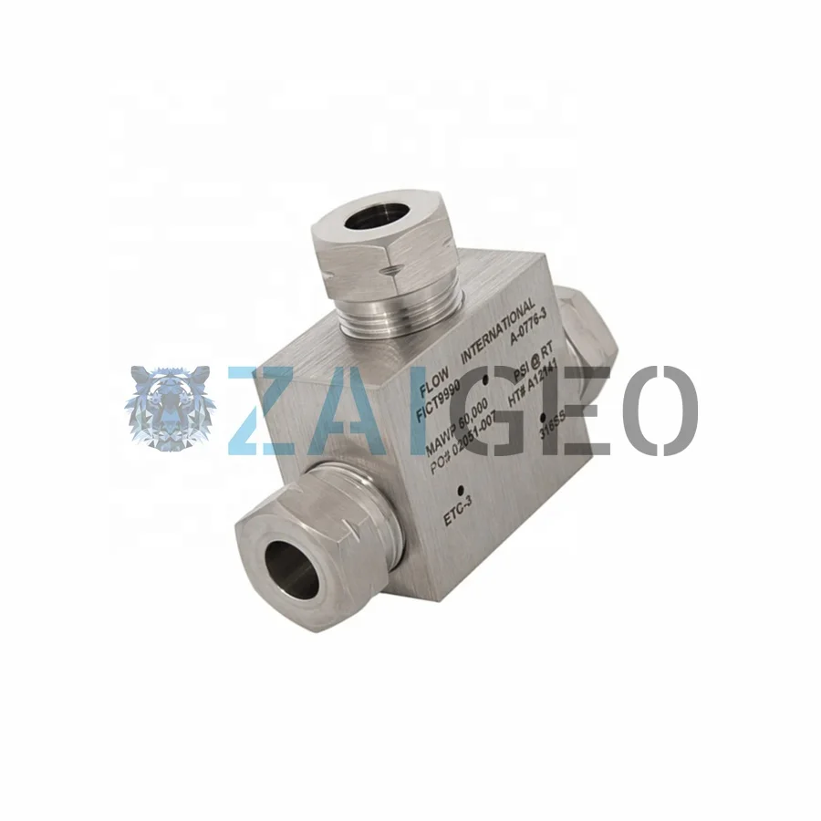 Waterjet Spare Parts 60K Tee Fitting KMT 10078590 A-0776-2 49864507 10079531 10015059 201526 for Waterjet Cutting Machine