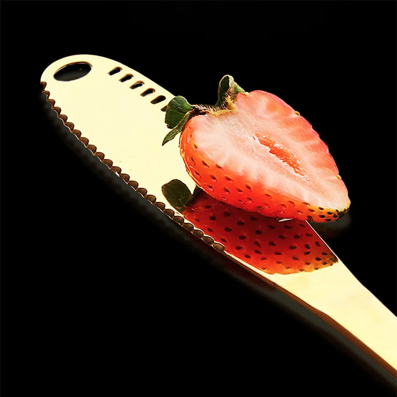 Hot Selling stainless steel cheese knife with hole cheese slicer bread jam spatula cheese tools butter knife