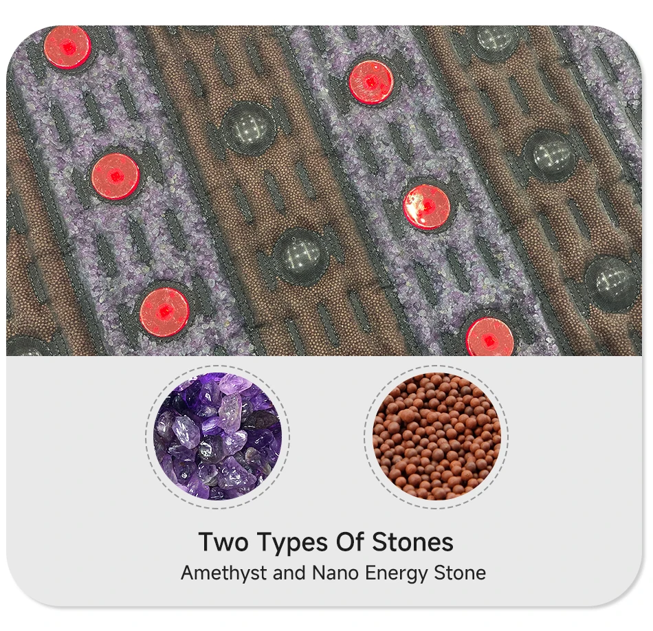 full body pemf mat negative ion red light therapy amethyst stone healing therapy infrared heating magnetic device mat with tens